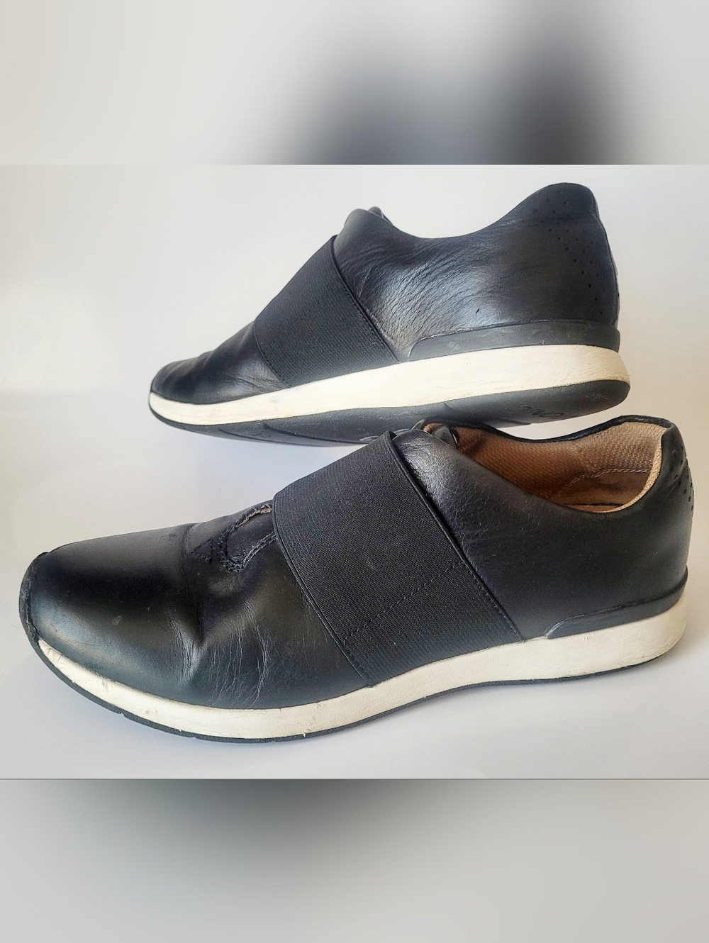 Vionic Codie Orthaheel Slip On Leather Sneakers Women's Black US 9